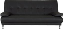 Sicily - 2 Seater Leather Effect Clic Clac - Sofa Bed - Black